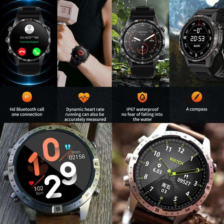 HAMTOD T45 1.6 inch Waterproof Smart Watch, Support Bluetooth Call / Heart Rate / Blood Oxygen Mo...