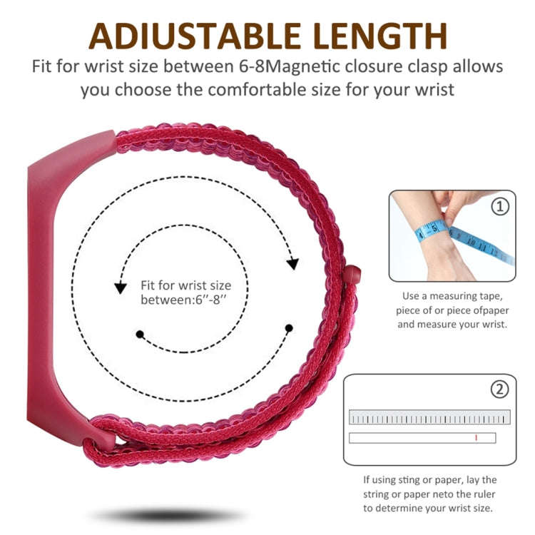 Smart Watch Nylon Woven Watch Band for Xiaomi Mi Band 3 / 4(Blue)