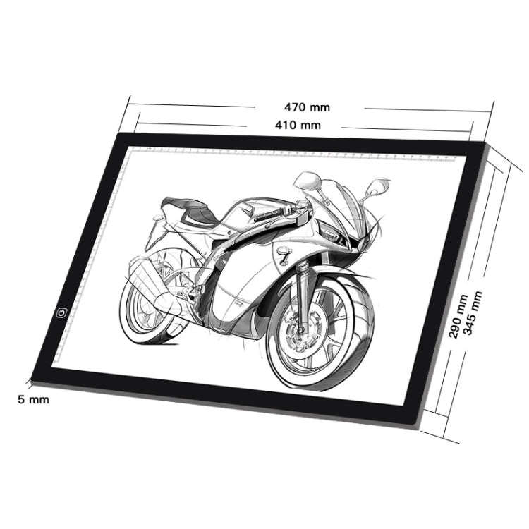 8W 5V LED USB Stepless Dimming A3 Acrylic Scale Copy Boards Anime Sketch Drawing Sketchpad with U...