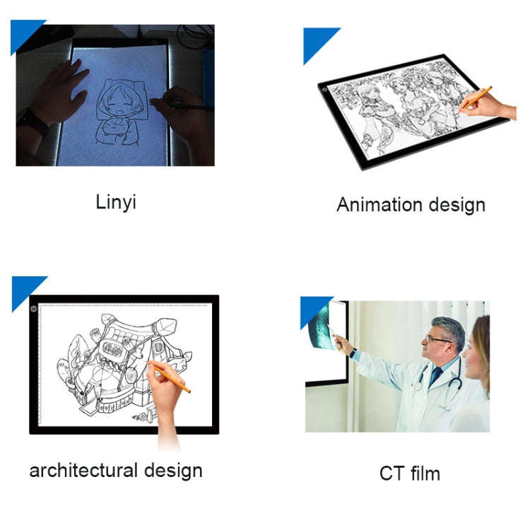 8W 5V LED USB Stepless Dimming A3 Acrylic Scale Copy Boards Anime Sketch Drawing Sketchpad with U...