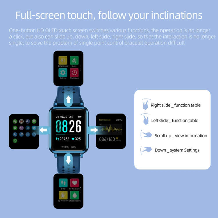 P8 1.3 inch IPS Color Screen Smart Watch, Support Heart Rate Monitoring / Blood Pressure Monitori...