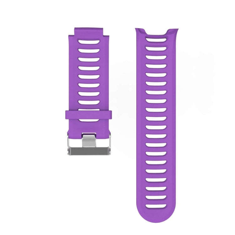 Solid Color Silicone Watch Band for Garmin Forerunner 910XT(Purple)