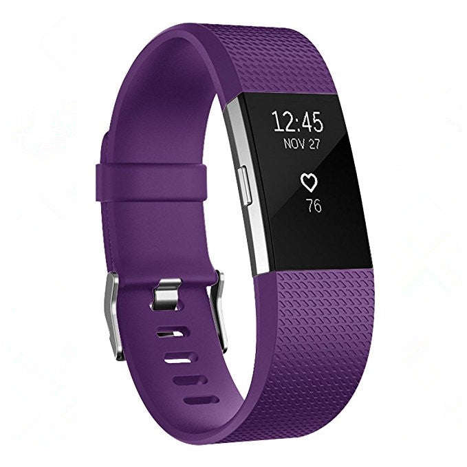 Square Pattern Adjustable Sport Watch Band for FITBIT Charge 2, Size: S, 10.5x8.5cm(Purple)