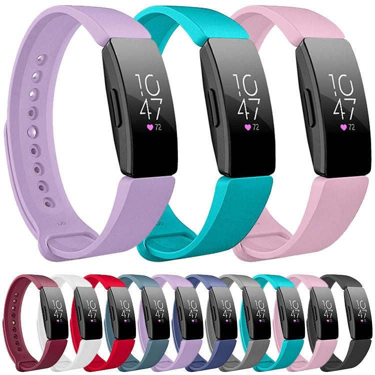 Smart Watch Snap Fastener Watch Band for Fitbit Inspire HR(Cyan)