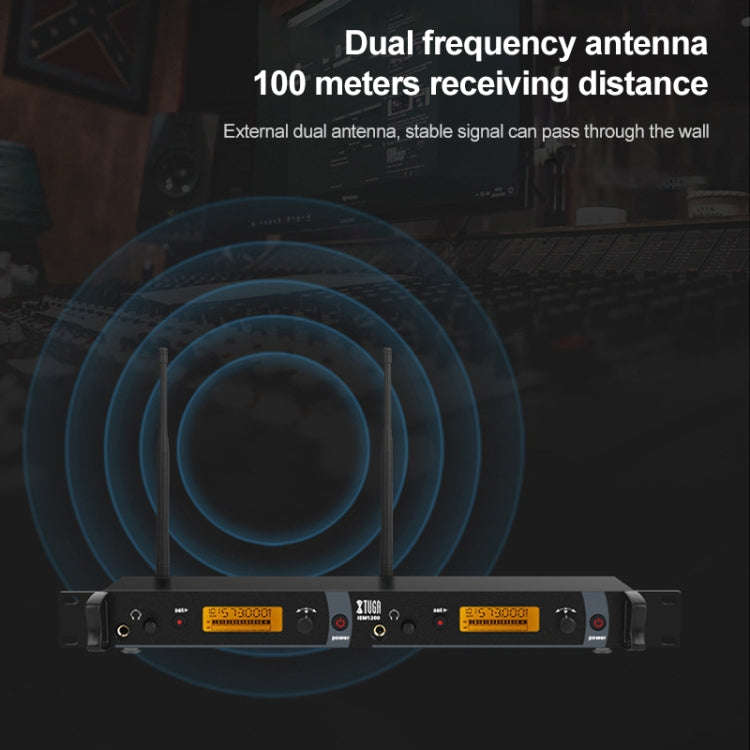 XTUGA IEM1200 Wireless Transmitter 10 Bodypack Stage Singer In-Ear Monitor System (AU Plug)