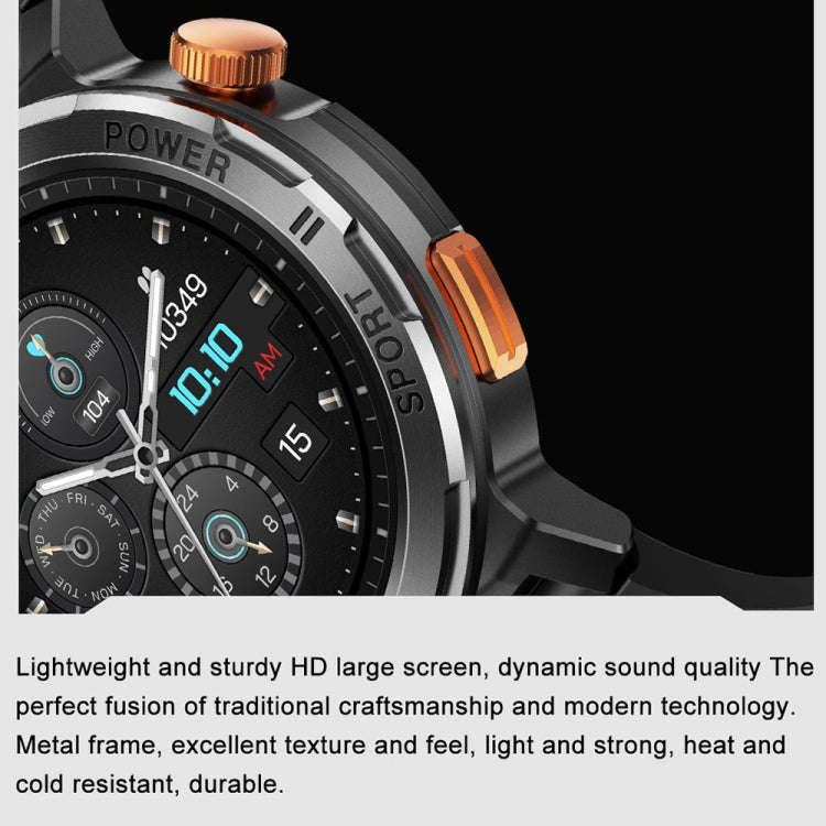 M52 1.43 inch Screen IP68 Waterproof Smart Watch, Support Bluetooth Call / Heart Rate (Silver)