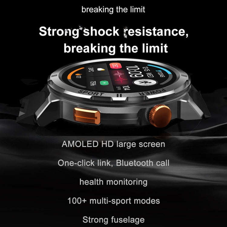 M52 1.43 inch Screen IP68 Waterproof Smart Watch, Support Bluetooth Call / Heart Rate (Silver)