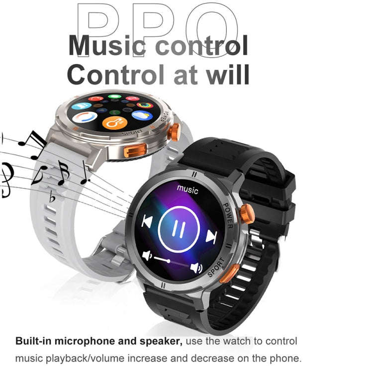 M52 1.43 inch Screen IP68 Waterproof Smart Watch, Support Bluetooth Call / Heart Rate (Silver)