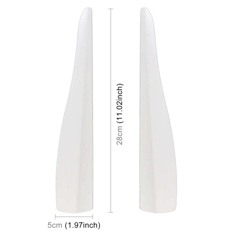 1 Pair Car Solid Color Silicone Bumper Strip, Style: Short (White)