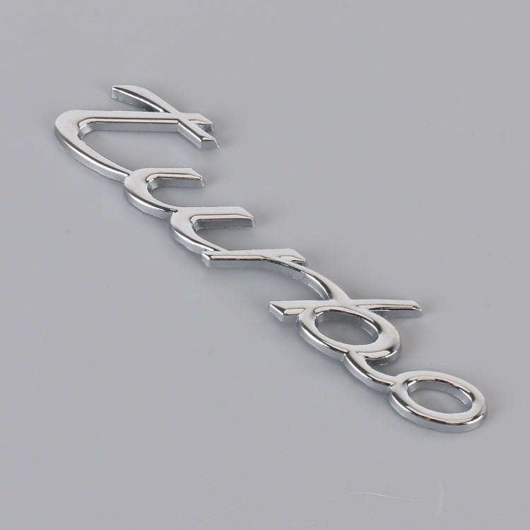 Car TURBO Personalized Aluminum Alloy Decorative Stickers, Size: 13x3x0.3cm (Silver)