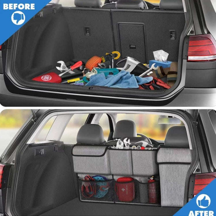Car Hanging Back Seat Trunk Storage Bag Trunk Oxford Cloth Hanging Bag (Grey)
