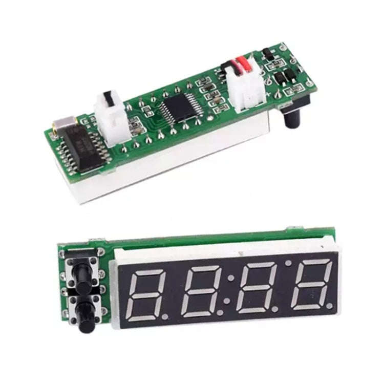3 in 1 DC5-50V Car High-precision Electronic LED Luminous Clock + Thermometer + Voltmeter (Blue)