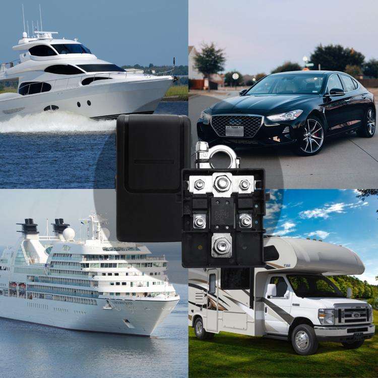 Car Battery Distribution Terminal 32V 400A Quick Release Fused Clamps Connector (Black)