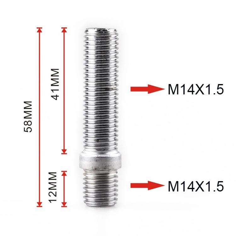 20pcs / Set 5.8cm Universal Car Modification Extended Wheels Stud Conversion M14x1.5 to M14x1.5 S...