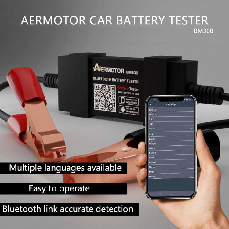 AERMOTOR BM300 Bluetooth 12V Car Battery Tester Battery Analyzer