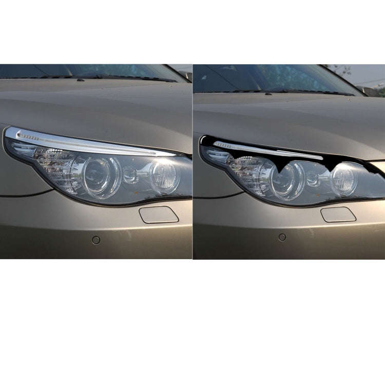 Pair Car Lamp Eyebrow Soft Decorative Sticker for BMW E60 5 Series 2004-2010