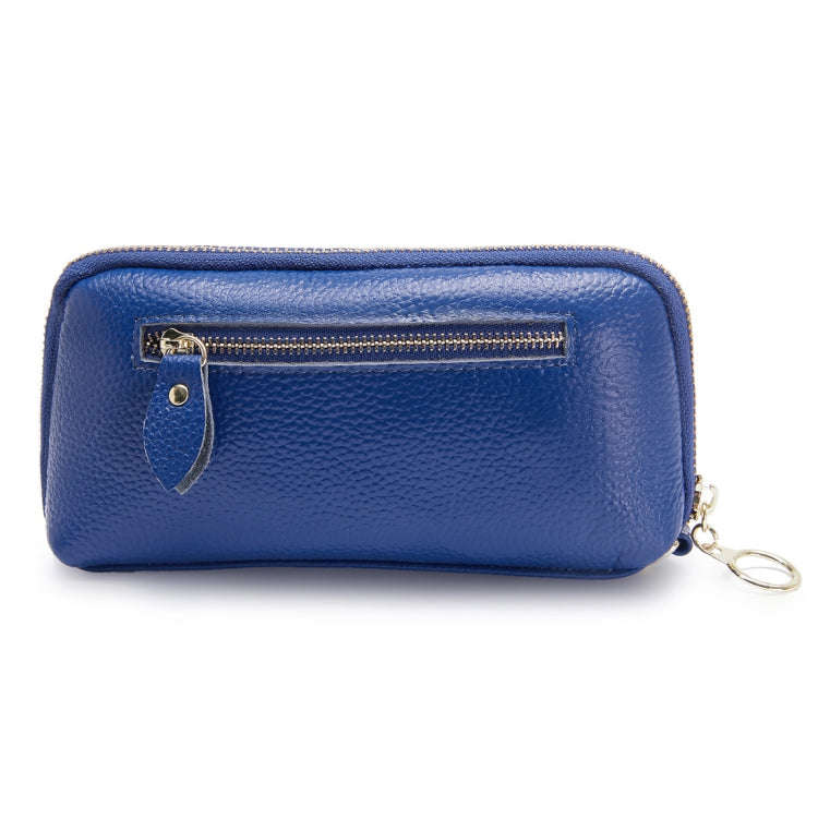 2-Folding Square Genuine Leather Handbag(Blue)
