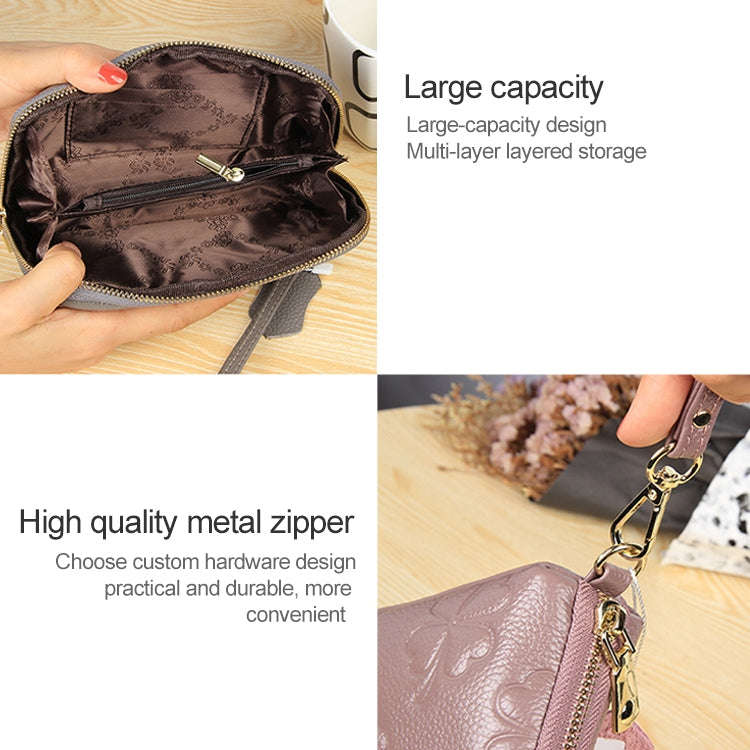 2026 Multifunctional Litchi Texture Women Large Capacity Hand Wallet Shell bag with Card Slots(Wi...