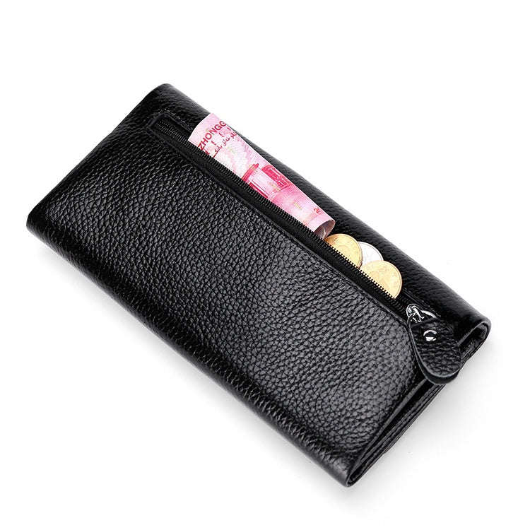 3591C Multi-function Litchi Texture Leather Wallet Large-capacity Purse(Pink)