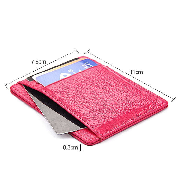 KB37 Antimagnetic RFID Litchi Texture Leather Card Holder Wallet Billfold for Men and Women (Brown)