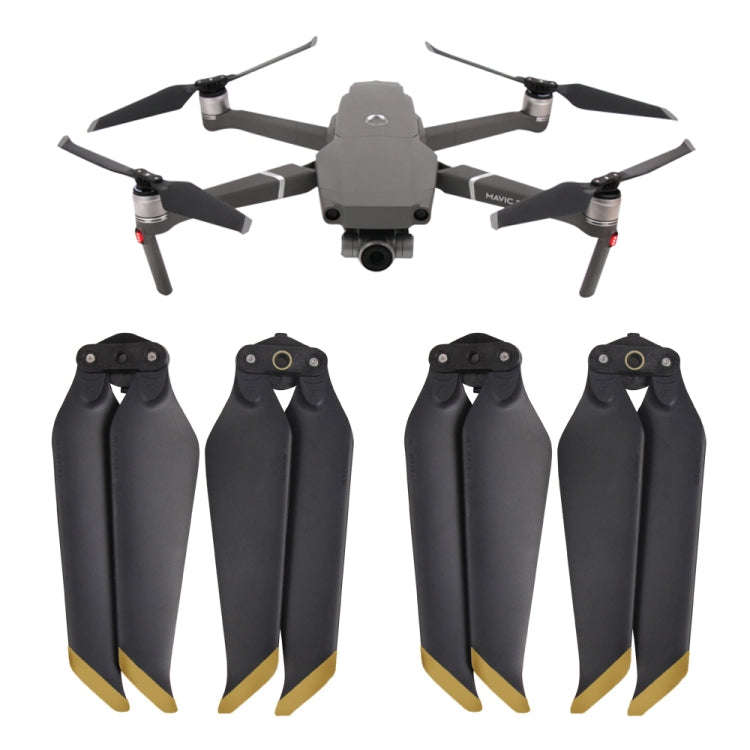 2 Pairs 8743F Low Noise Quick-release Propellers for DJI Mavic 2 Pro / Zoom (Black+Gold)