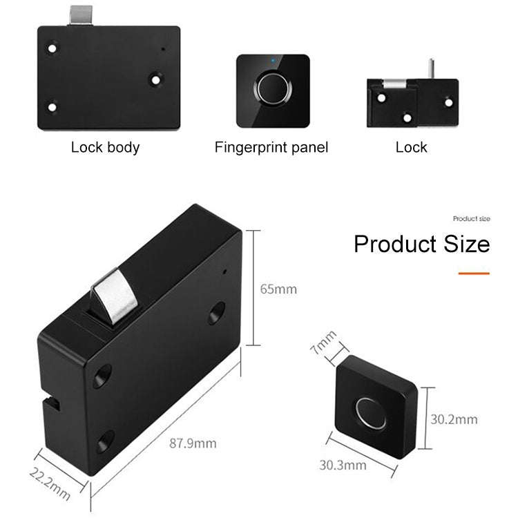 T4 Micro USB Charging Drawer Cabinet Door ABS Smart Fingerprint Lock