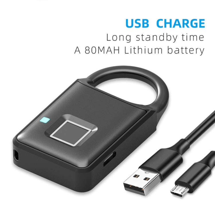 P5 3.7V Micro USB Charging Semiconductor Fingerprint Sensing Small Padlock
