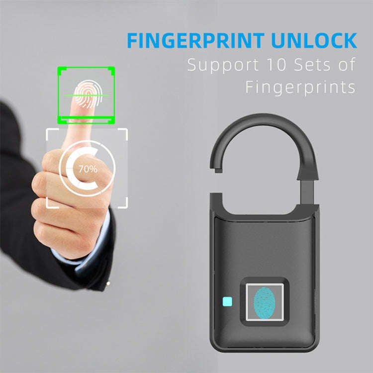 P5 3.7V Micro USB Charging Semiconductor Fingerprint Sensing Small Padlock