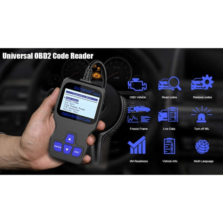 AUTOPHIX OM123 Car Portable OBD2 Scanner Car Diagnostic Tool OBD 2 Automotive Scanner EOBD Code R...