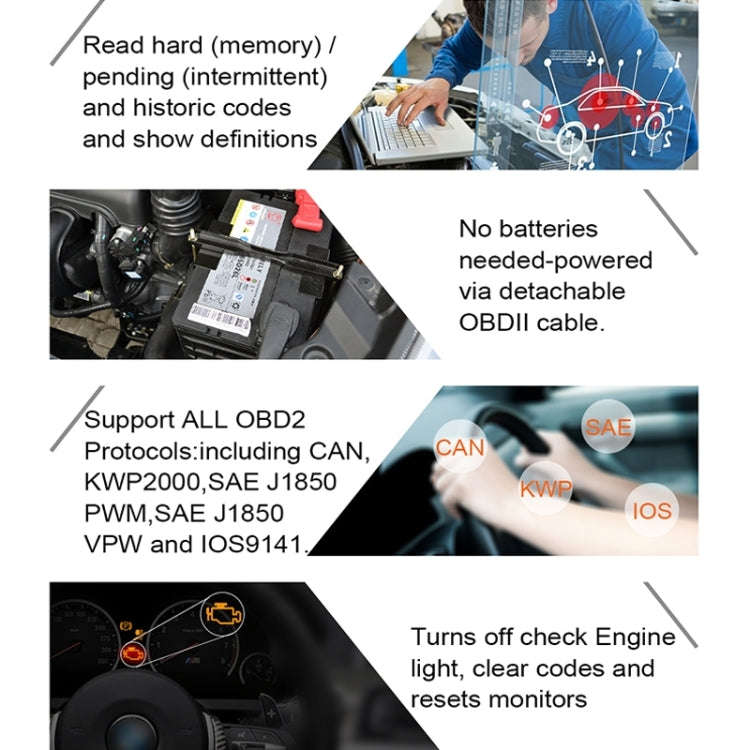 AUTOPHIX OM123 Car Portable OBD2 Scanner Car Diagnostic Tool OBD 2 Automotive Scanner EOBD Code R...