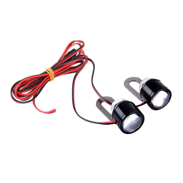 2 PCS 12V 3W  Blue Light Eagle Eyes LED Strobe Light For Motorcycle Wire Length: 90cm