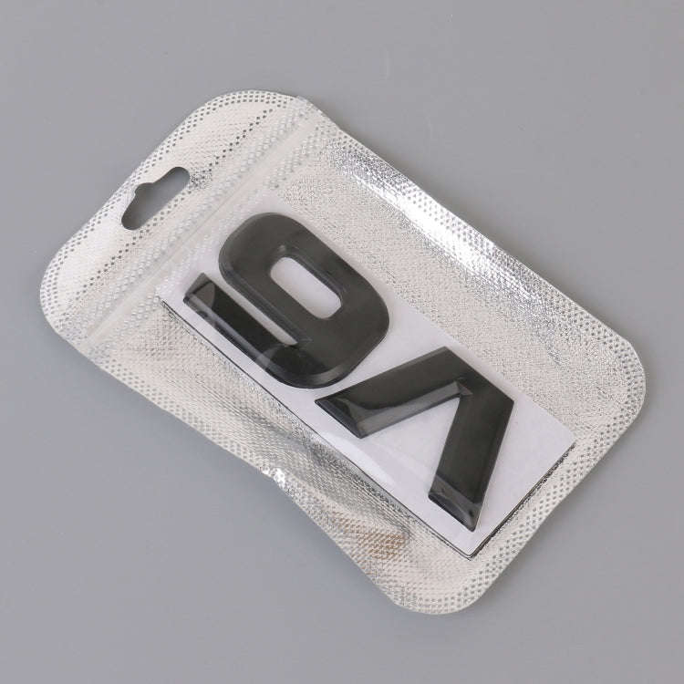 V6 Shape Car Metal Body Decorative Sticker (Black)