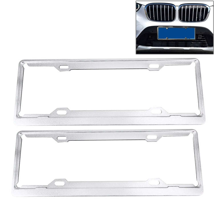 2 PCS Car License Plate Aerospace Aluminum Bracket Frame Holder Stand Mount, Size: 440mm x 140mm(...