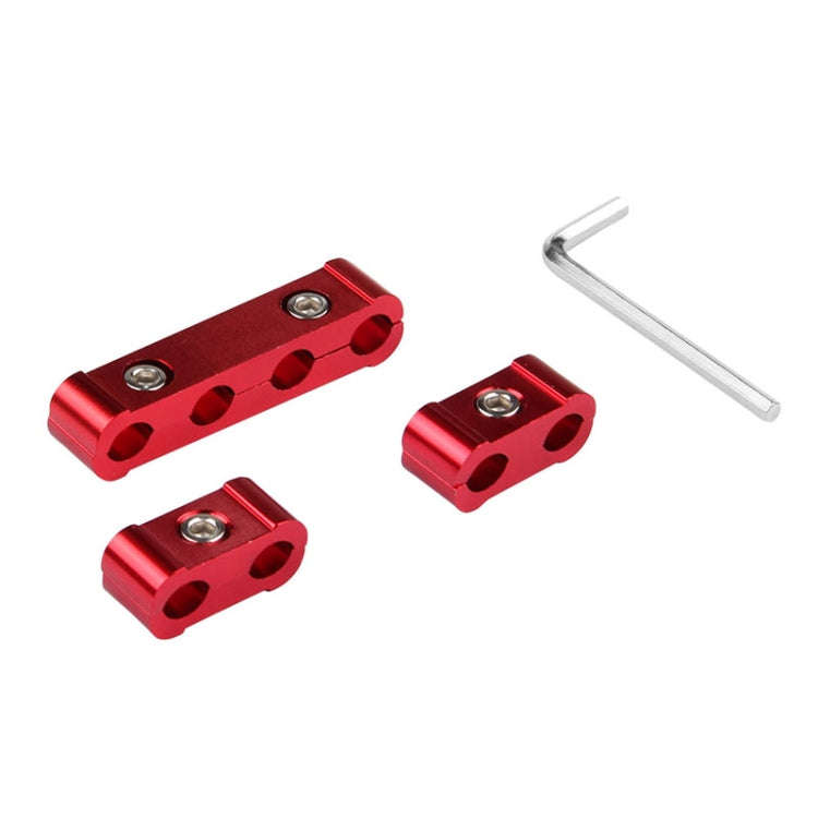 3 PCS Aluminum Engine Spark Plug Wire Separator Divider Organizer Clamp Kit (Red)
