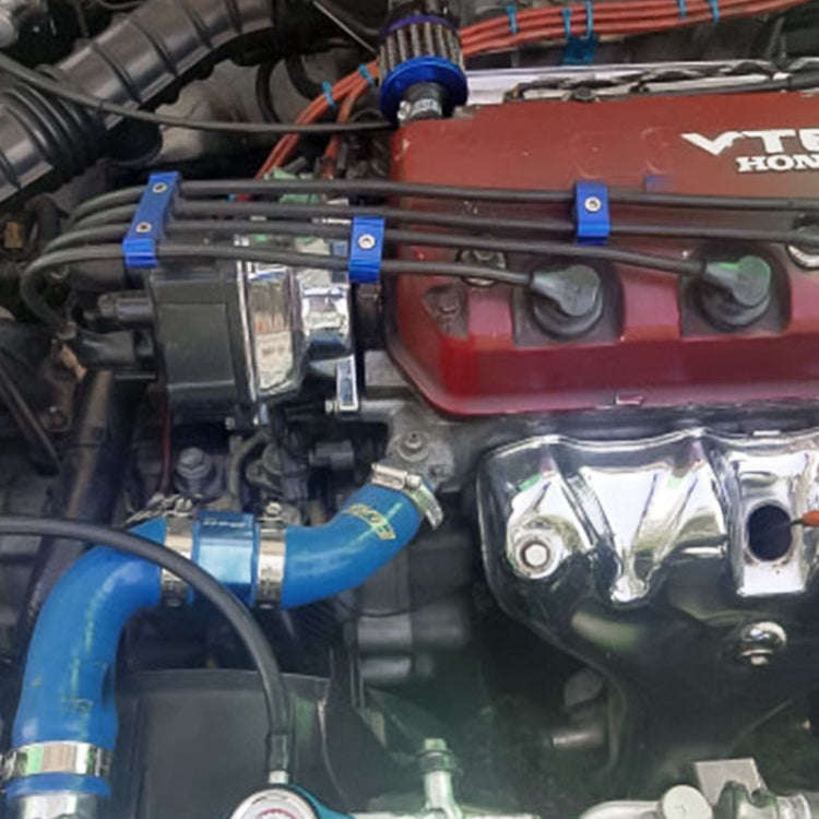 3 PCS Aluminum Engine Spark Plug Wire Separator Divider Organizer Clamp Kit (Red)