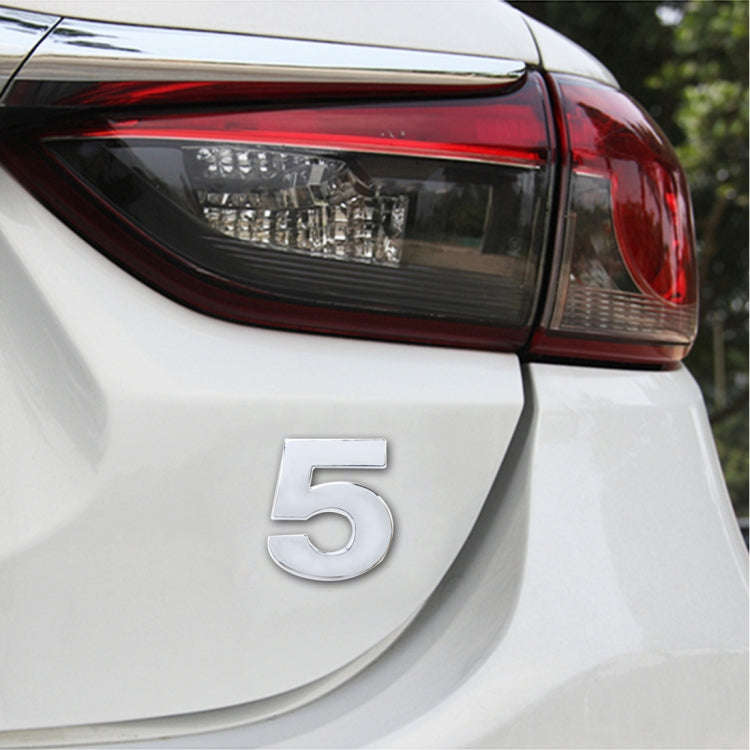 Car Vehicle Badge Emblem 3D Number Five Self-adhesive Sticker Decal, Size: 3.6*4.5*0.5cm