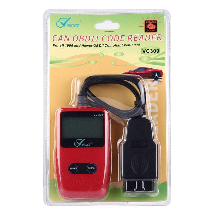 Viecar CV309 OBDII EOBD Car Diagnostic Tool Code Scanner Fault Reader(Red)