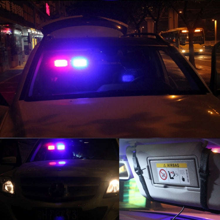 High qulaity DC 12V,9W LED Waterproof Car Sunshade Red Light And Blue Light Warning Lights Strobe...