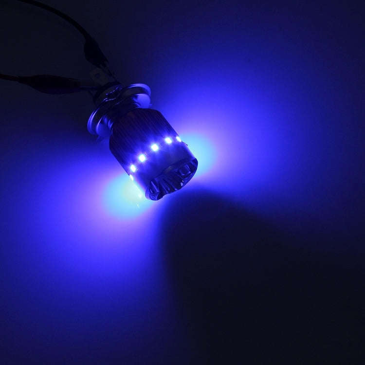 H4 9W 900 LM 6000K Static + Strobe Light Motorcycle Headlight Lamp with 3 COB White Light Lamps a...