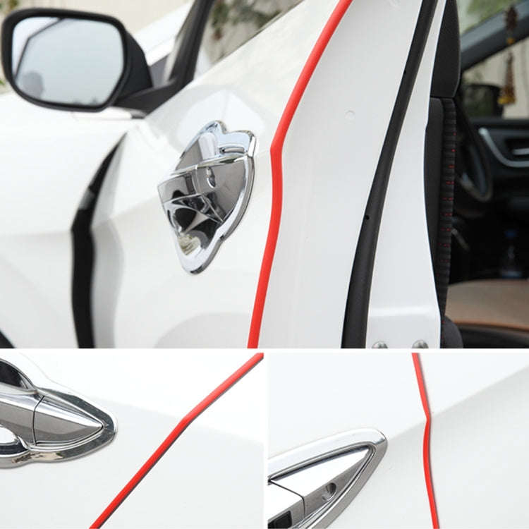 5.6m Car Decorative Strip Rubber Chrome Decoration Strip Door Seal Window Seal(Red)