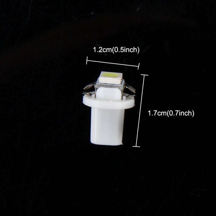 10 PCS 0.5W B8.5 Wedge Instrument Panel LED Light Dashboard Gauge Cluster Indicator Lamp Bulb (Wh...