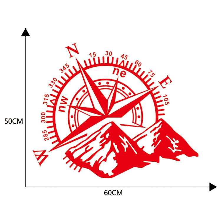 Car Styling Mountain Compass PVC Sticker Auto Decorative Sticker (Red)