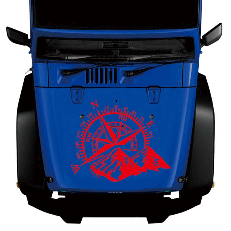 Car Styling Mountain Compass PVC Sticker Auto Decorative Sticker (Red)