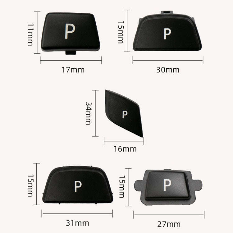 Car Gear Lever Auto Parking Button Letter P Cap for BMW X5 X6 2007-2013, Left Driving (Red)