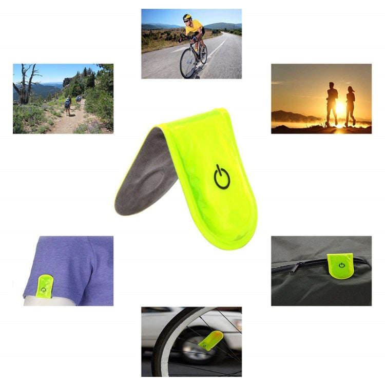 2 PCS Outdoor Night Running Safety Warning Light LED Illuminated Magnet Clip Light (White)