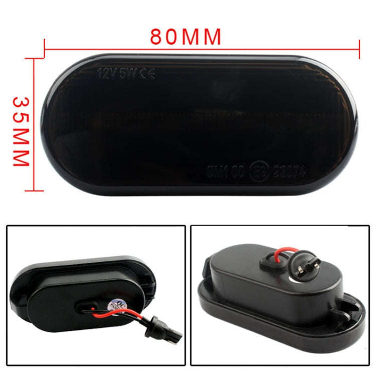 2 PCS D12V / 5W Car LED Leaf Board Side Flowing Water Turn Signal Light for Volkswagen(Black)