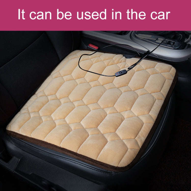 Car USB Seat Heater Cushion Warmer Cover Winter Heated Warm Mat, Style: Square (Black)