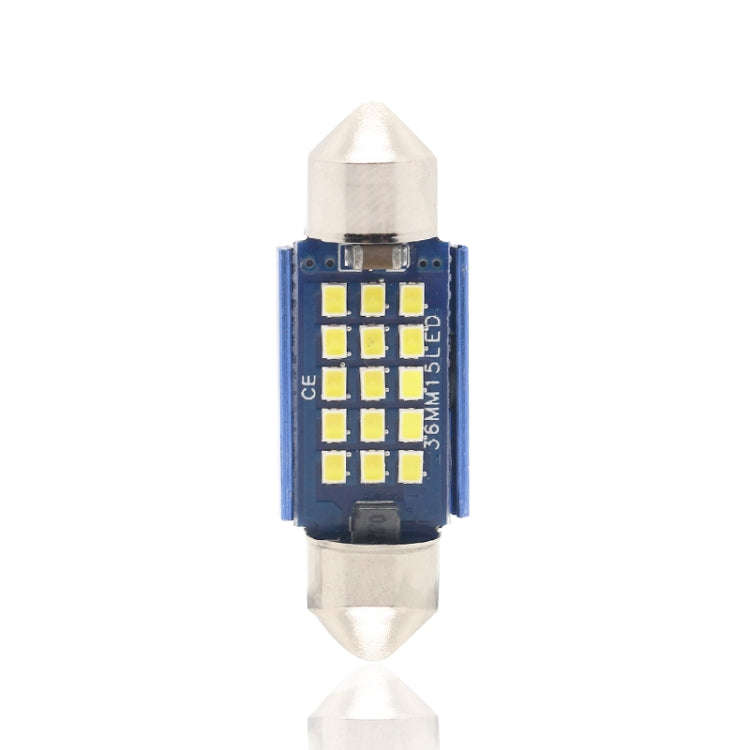 2pcs 36mm DC12-24V / 1W / 6000K / 60LM 15LEDs SMD Car Reading Lamp Dome Light