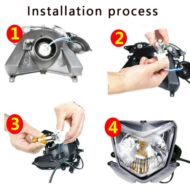H4 DC12-80V / 20W / 6000K / 2000LM Motorcycle Headlight with Angel Eyes (Blue)