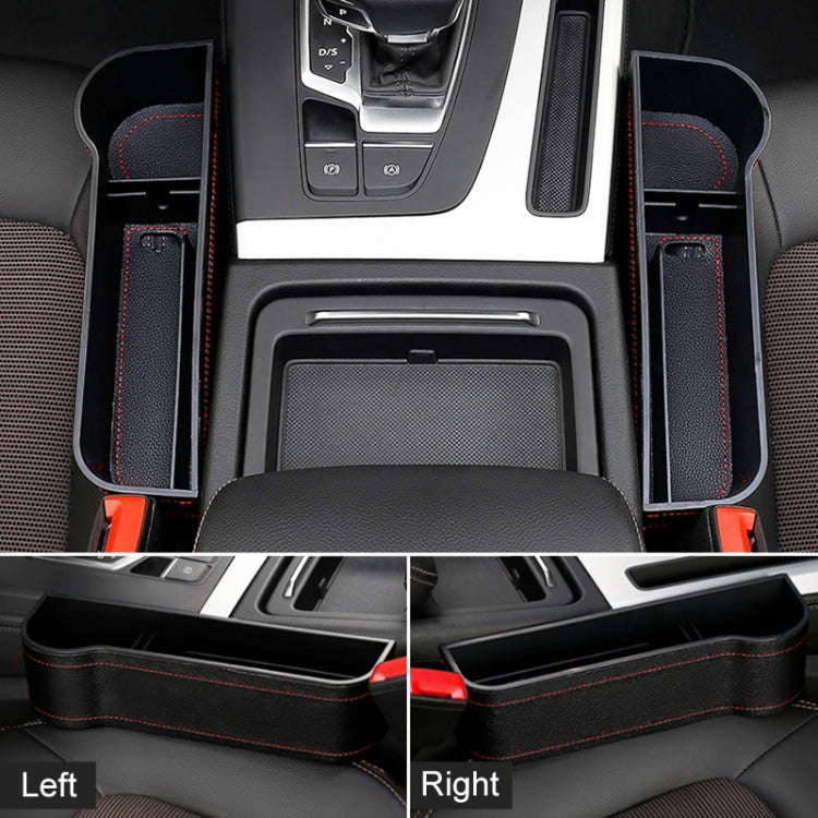 2 PCS Car Multi-functional Principal And Deputy Driver Seat Console Leather Box (Black)
